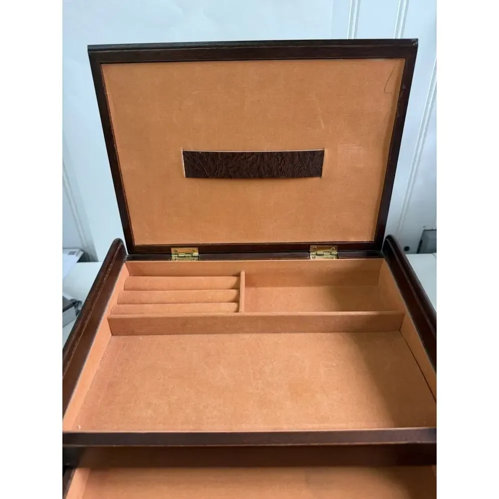 Vintage Rosalco The Commodore Bird Duck Carved Wooden Wood Jewelry Box 11x8.5x4